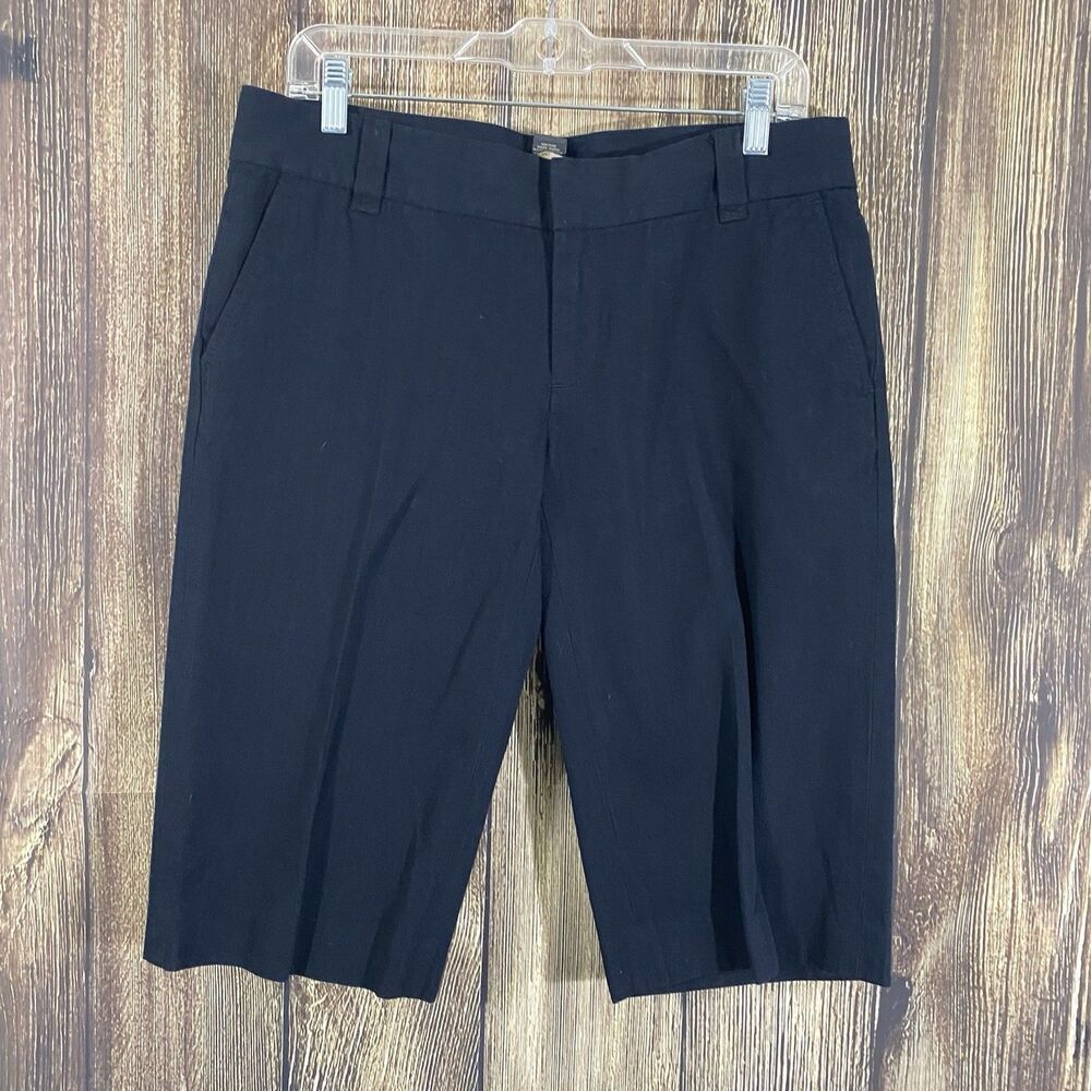 Banana Republic Womens Cotton Walking Chino Shorts Size 8 Black Pockets
